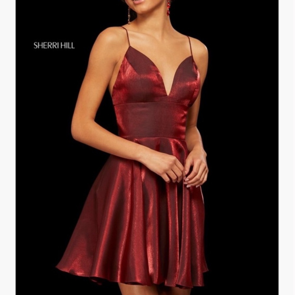 Size 00 Burgundy Sherri Hill Dress